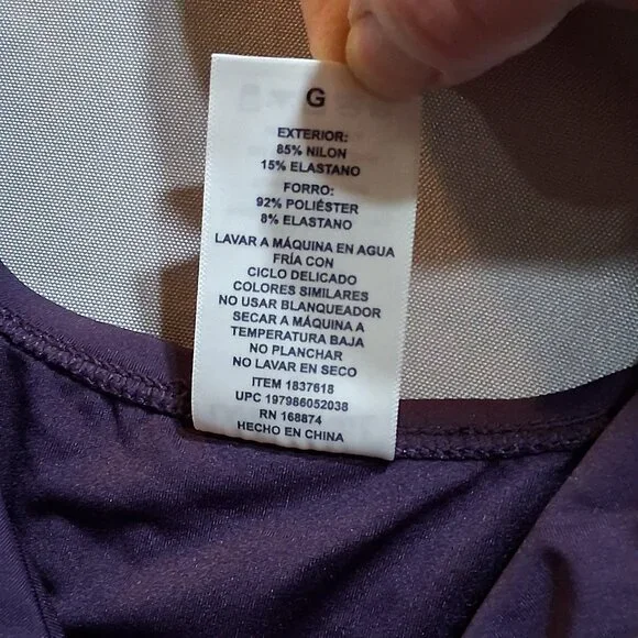 Lands' End Dark Purple Ruched Swimsuit - Picture 11 of 12